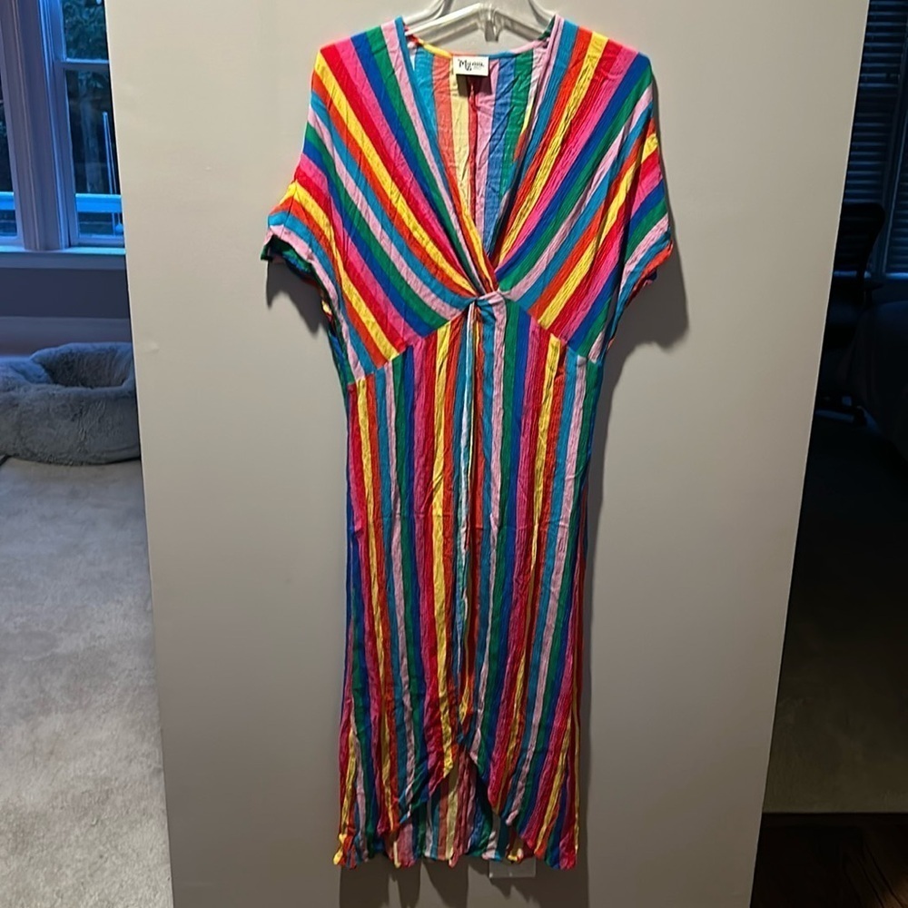Show Me Your Mumu Get Twisted Striped Maxi Dress Size Small - Picture 2 of 9